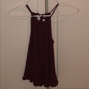 Rue 21 maroon knitted baby doll style top size S